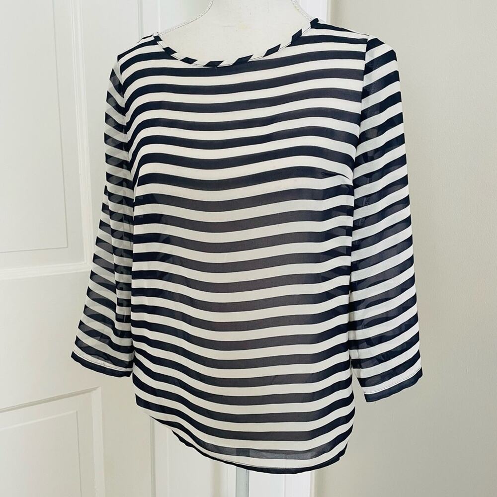 Loft Striped Sheer Blouse